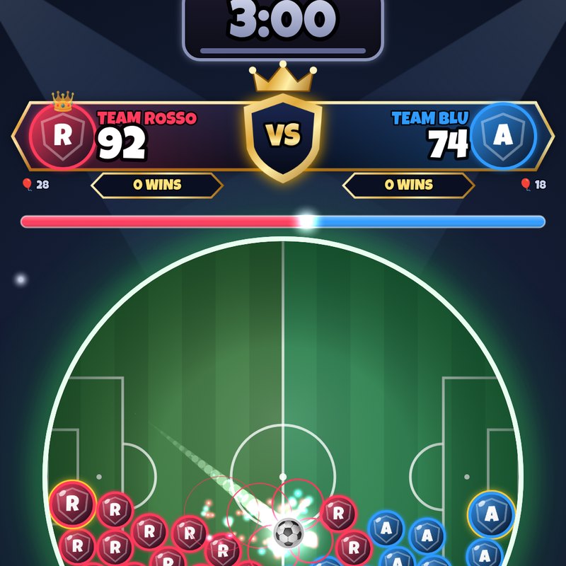 MVP Football: enfrentamiento entre dos equipos con marcador en vivo
